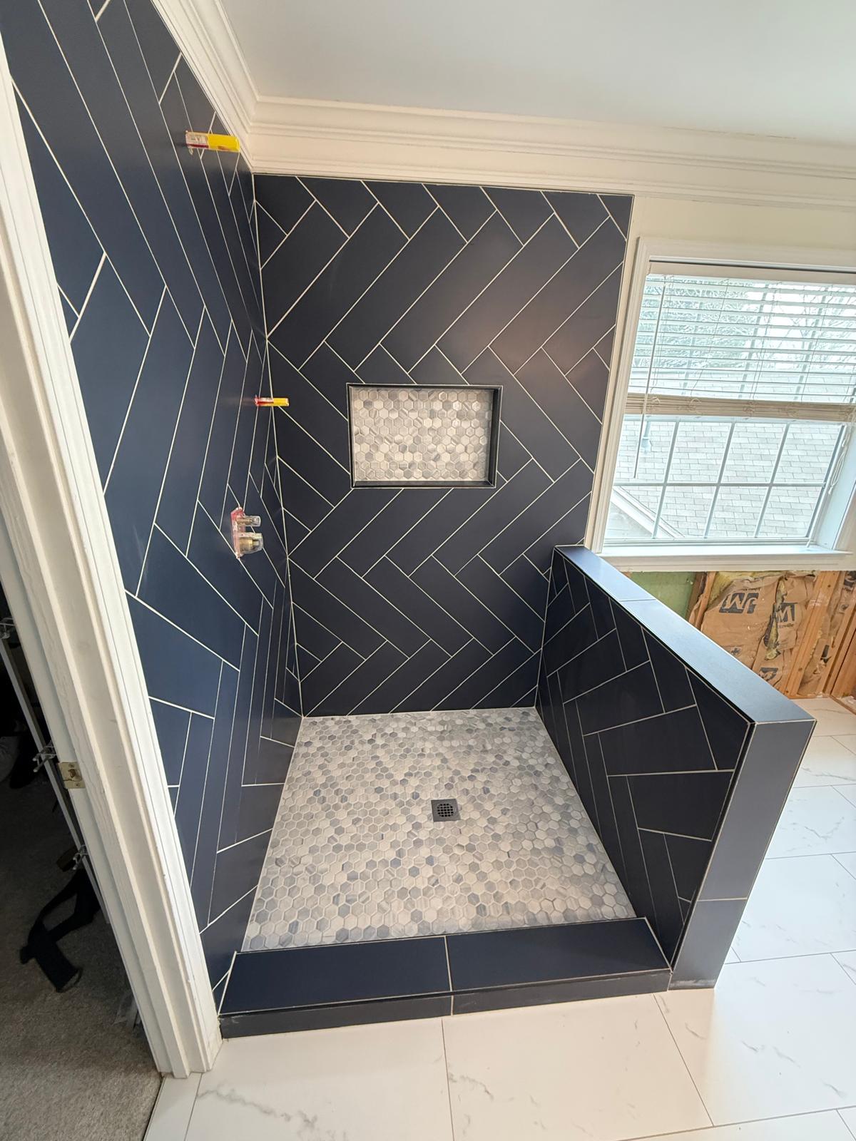 Remodeled bathroom with dual vanity