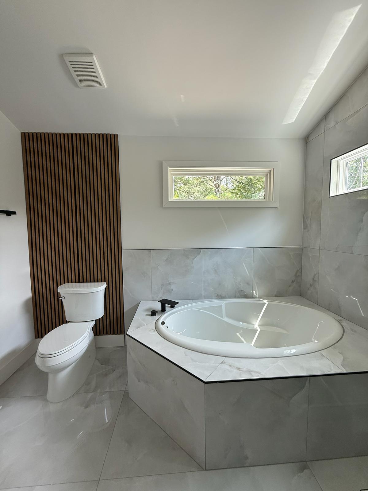 Large walk‑in shower build