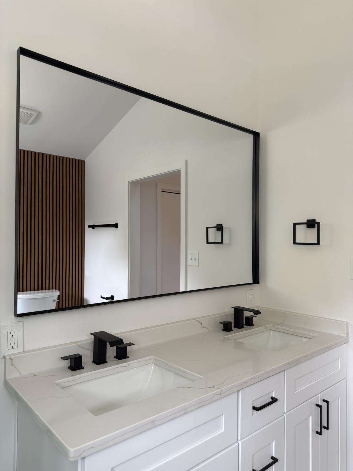 Dual rain shower with green tile